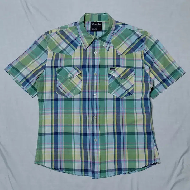 [BUNJANG] Wrangler Linen Blend Check Western Shirt / [L] 랭글러(Wrangler) 린넨 혼방 체크 웨스턴 셔츠