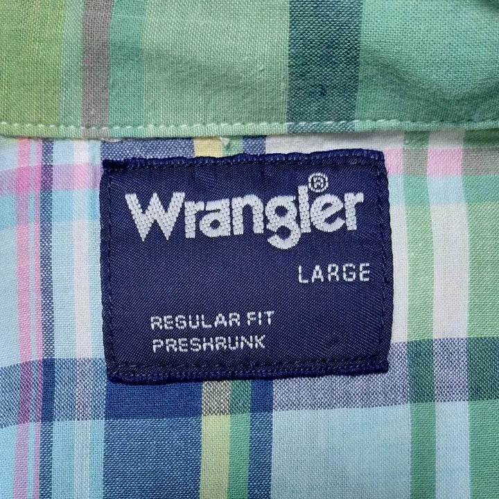 [BUNJANG] Wrangler Linen Blend Check Western Shirt / [L] 랭글러(Wrangler) 린넨 혼방 체크 웨스턴 셔츠