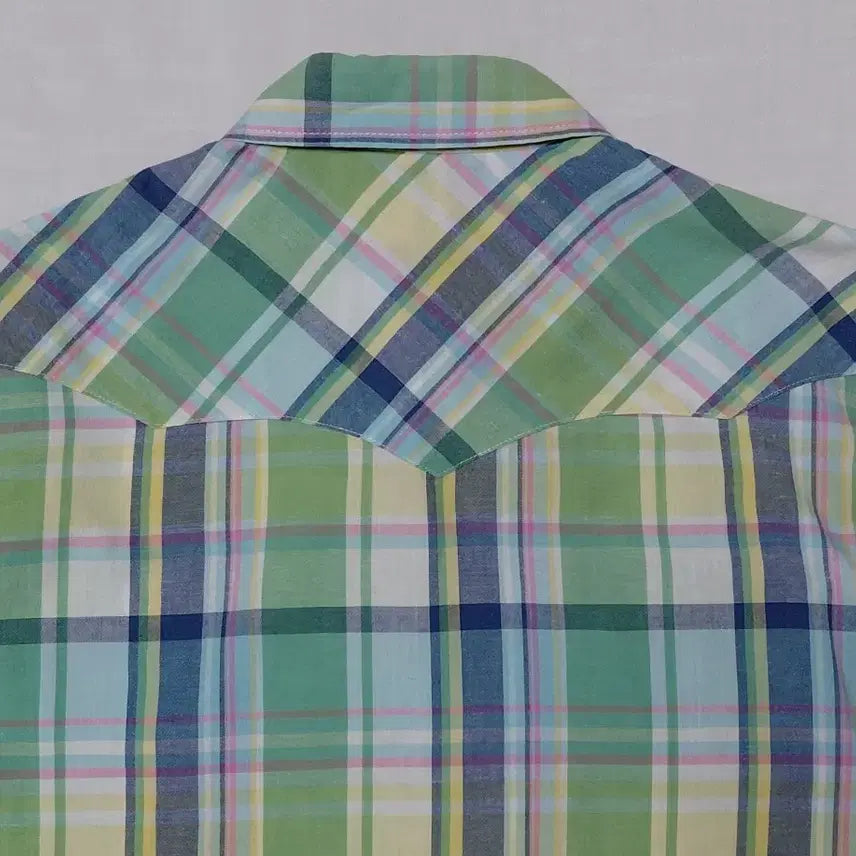 [BUNJANG] Wrangler Linen Blend Check Western Shirt / [L] 랭글러(Wrangler) 린넨 혼방 체크 웨스턴 셔츠