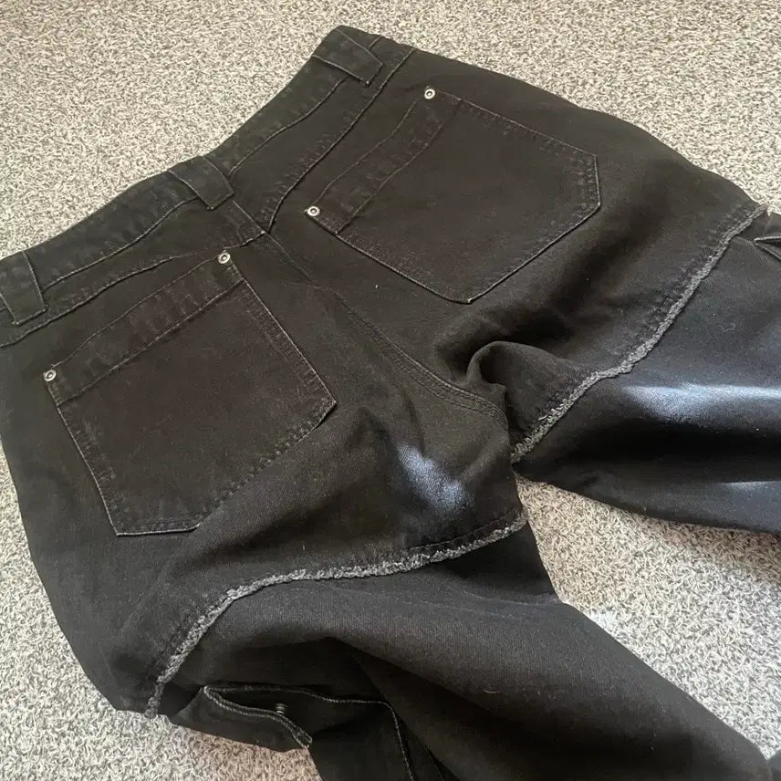 [BUNJANG] In Silence Cut Off Line Cargo Pants / 인사일런스 컷오프 라인 키고 팬츠
