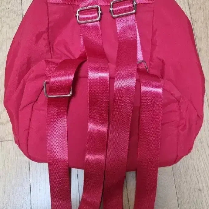 [SOLD OUT] 나일론 투포켓 스트링 미니 백팩 - 레드