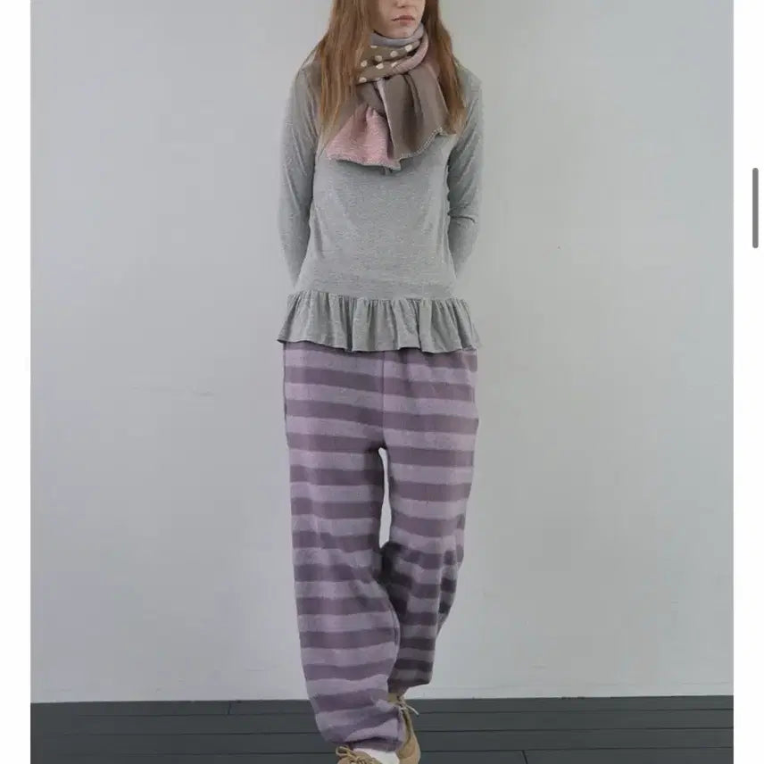 [BUNJANG] Vanishment Fluff Stripe Sweatpants / 바니쉬먼트 Fluff stripe sweatpants_puple