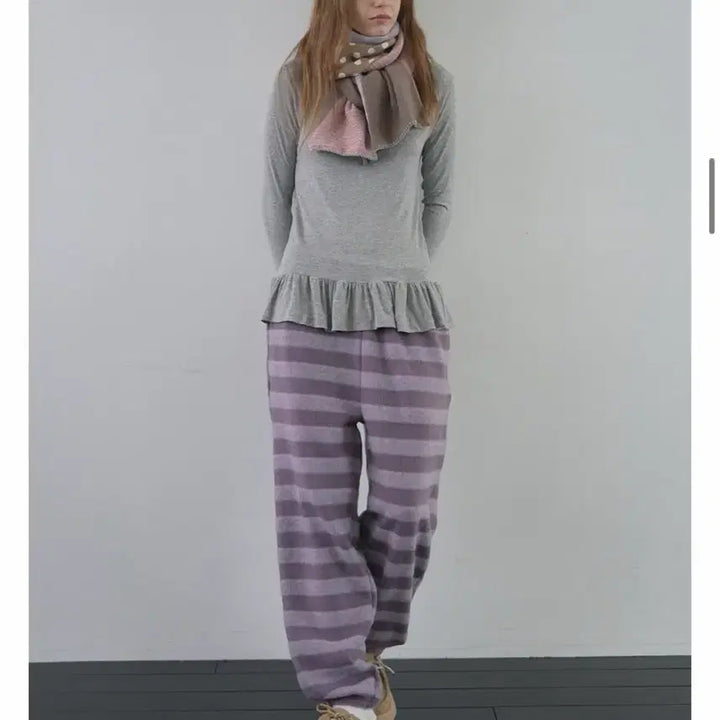 [BUNJANG] Vanishment Fluff Stripe Sweatpants / 바니쉬먼트 Fluff stripe sweatpants_puple
