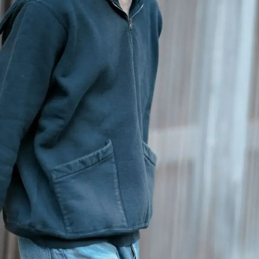 [BUNJANG] A.Presse Vintage Sailor Half Zip Sweatshirt / [3] 아프레쎄 26SS 빈티지 세일러 후드 하프 집 스웨트셔츠 블랙