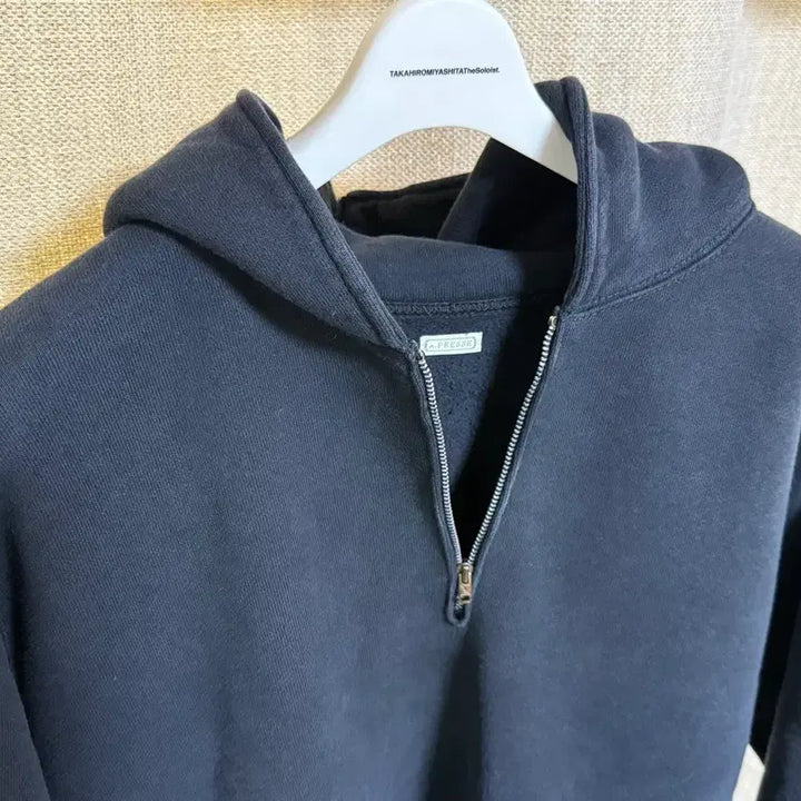 [BUNJANG] A.Presse Vintage Sailor Half Zip Sweatshirt / [3] 아프레쎄 26SS 빈티지 세일러 후드 하프 집 스웨트셔츠 블랙