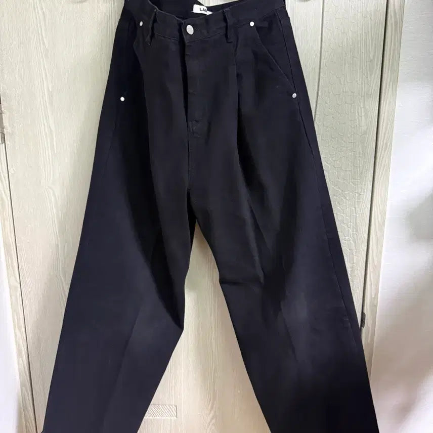 [BUNJANG] LABEL ARCHIVE Black Denim Wide Pants / 라벨아카이브 블랙 데님 와이드 팬츠