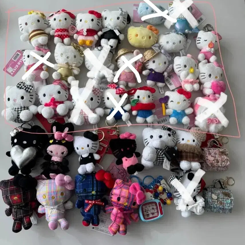 [BUNJANG] Hello Kitty 8cm Plush Keyring Collection (37 Types) / 헬로키티 인형 키링 새상품 37종 8cm 모음