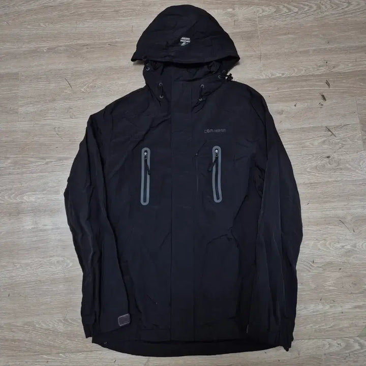 [BUNJANG] Converse All Star Logo Windbreaker Hooded Jacket / 컨버스 올스타 로고 바람막이 후드자켓 S(90)