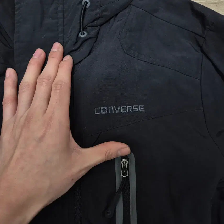 [BUNJANG] Converse All Star Logo Windbreaker Hooded Jacket / 컨버스 올스타 로고 바람막이 후드자켓 S(90)