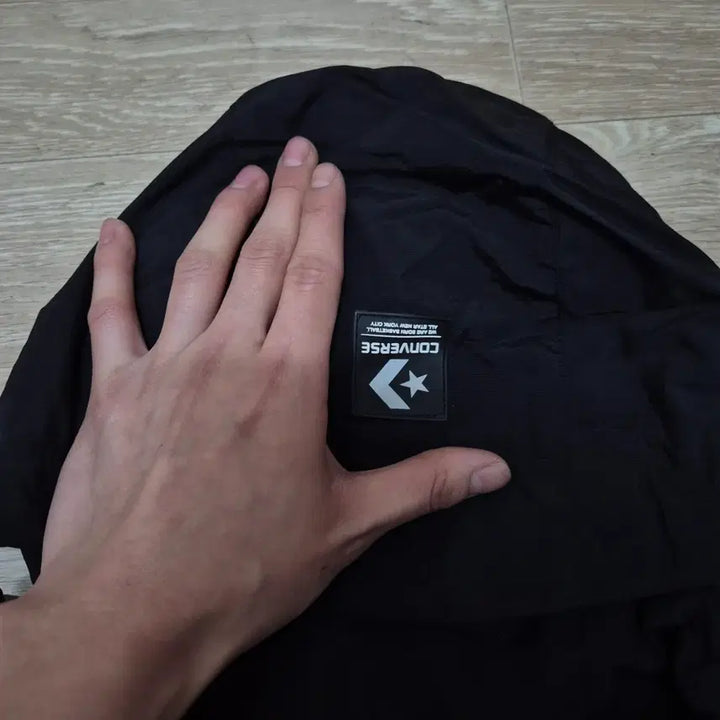 [BUNJANG] Converse All Star Logo Windbreaker Hooded Jacket / 컨버스 올스타 로고 바람막이 후드자켓 S(90)
