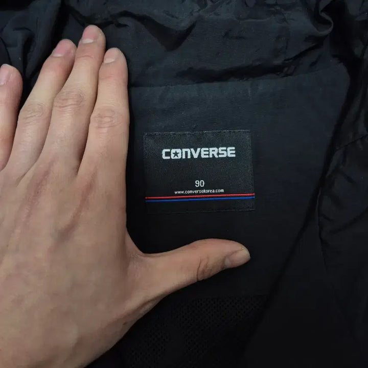 [BUNJANG] Converse All Star Logo Windbreaker Hooded Jacket / 컨버스 올스타 로고 바람막이 후드자켓 S(90)