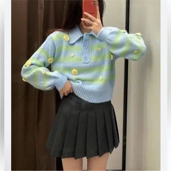 [BUNJANG] ZARA Floral Knit Top / (자라) 택채새옷. ZARA 입체 플라워 니트