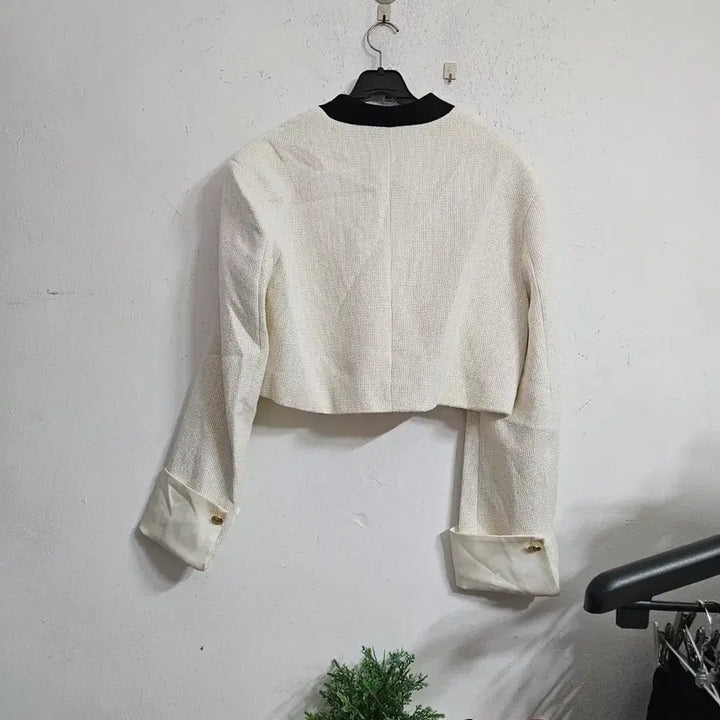 [BUNJANG] White Tweed Crop Jacket / 화이트 트위드 크롭 자켓