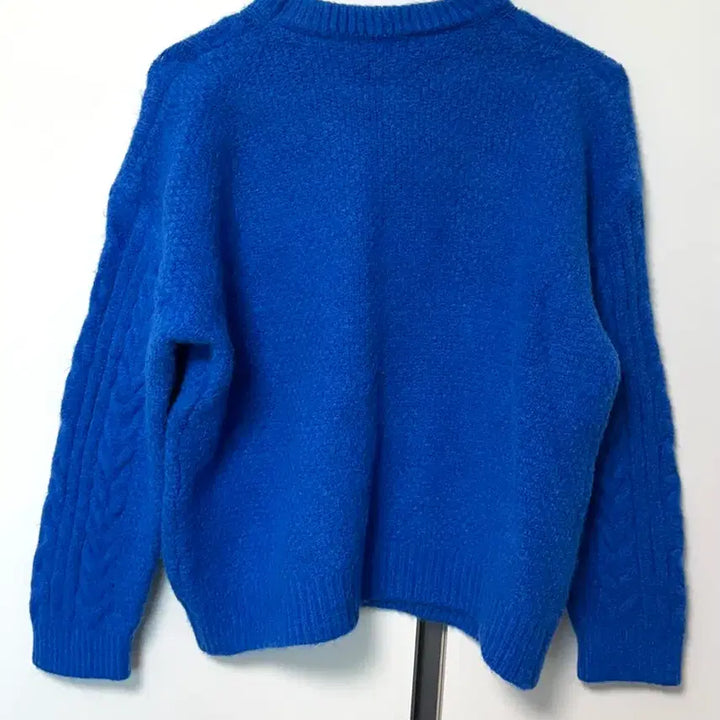 [BUNJANG] Chunky Cable Knit Sweater / (새상품/ 도톰) 몽글 꽈배기 니트 / 코발트블루 꽈배기니트