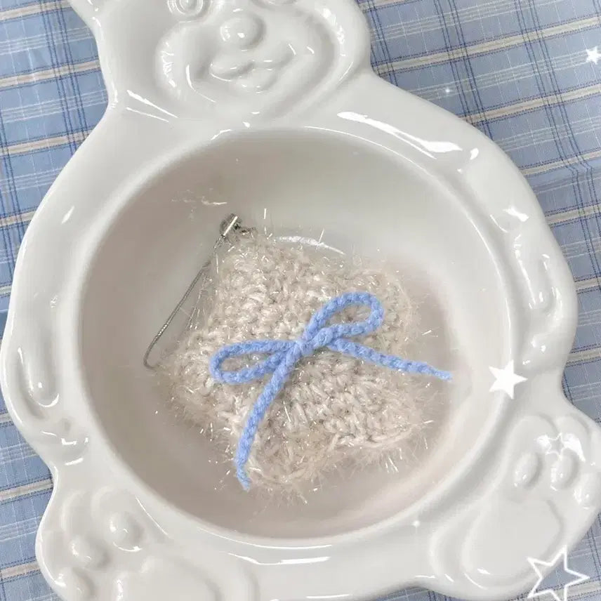 [BUNJANG] Handmade Crochet Star Keyring / 핸드메이드 뜨개 리본 별 키링