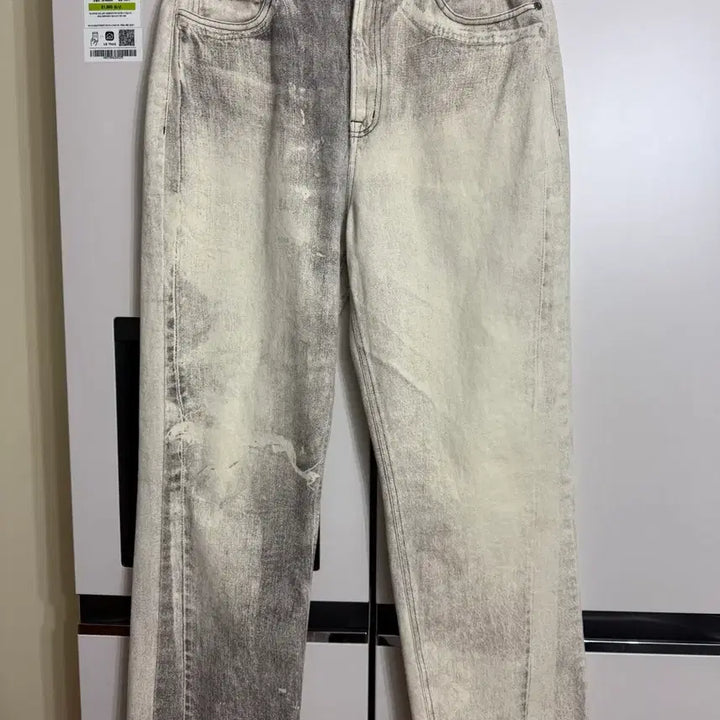 [BUNJANG] Denim Beige Jeans / 구제 프린트 데님 베이지 색상 32사이즈