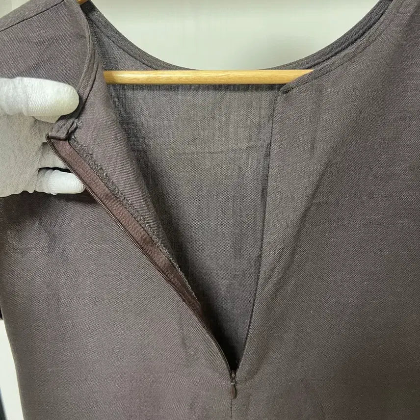 [BUNJANG] Brown Lace Sleeve Dress / 레이스 소매 브라운 원피스 906