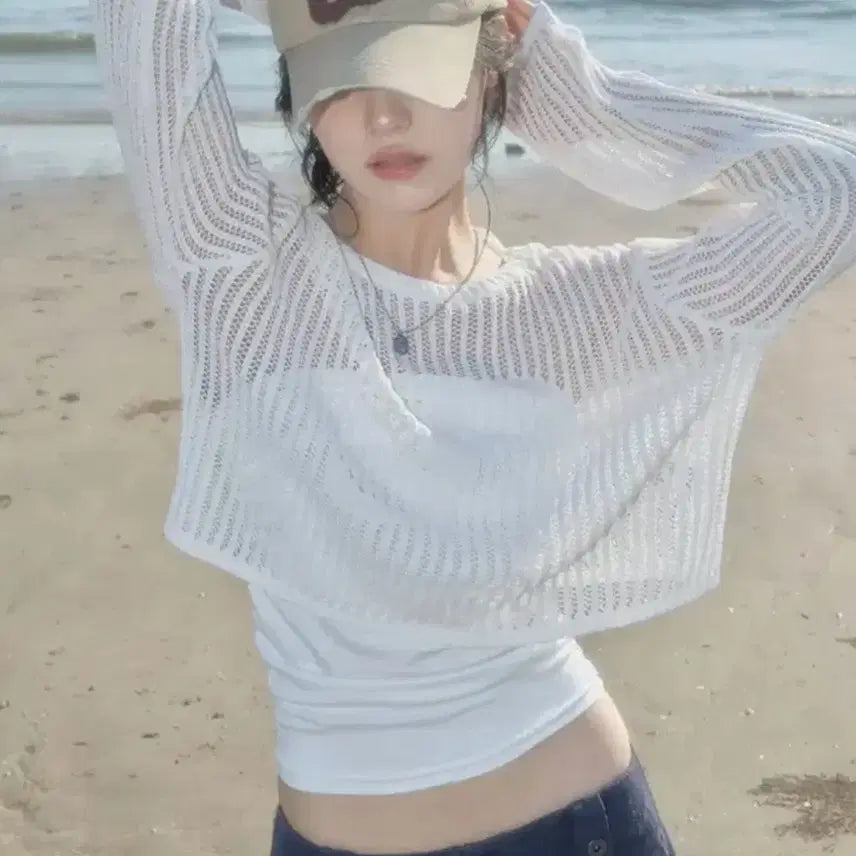 [BUNJANG] As One NETTING KNIT (WHITE) / 애즈온 NETTING KNIT (WHITE)