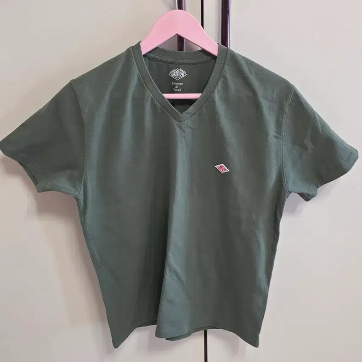 [BUNJANG] Authentic DANTON V-Neck Short Sleeve T-Shirt Olive / 정품 단톤 V넥 반팔 티셔츠 올리브