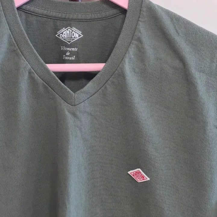 [BUNJANG] Authentic DANTON V-Neck Short Sleeve T-Shirt Olive / 정품 단톤 V넥 반팔 티셔츠 올리브