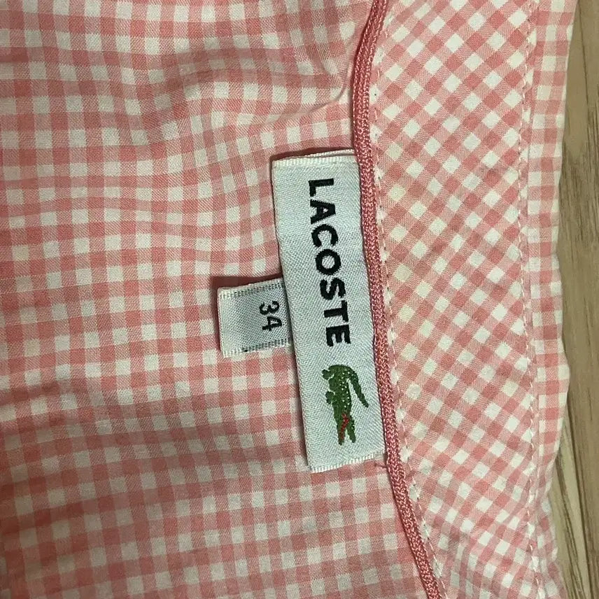 [SOLD OUT] 라코스테 깅엄체크 셔츠 핑크