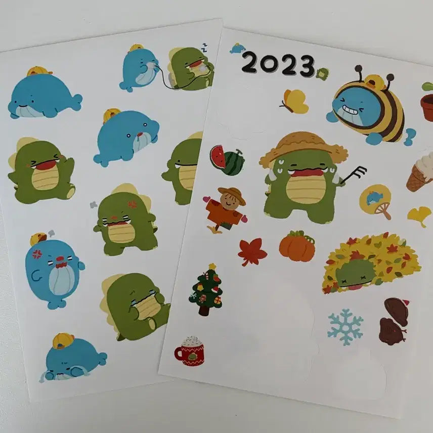 [BUNJANG] Sandbox Network Jjanddrel Dinosaur Sticker / [희귀] 2023  잠뜰 공룡 캘린더+스티커