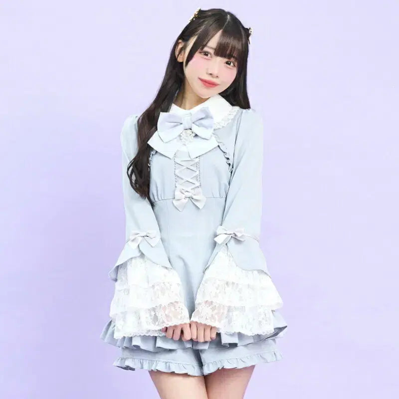 [BUNJANG] Secret Honey Tiered Bell Sleeve Set / 시크릿허니 티어드 벨 소매 셋업