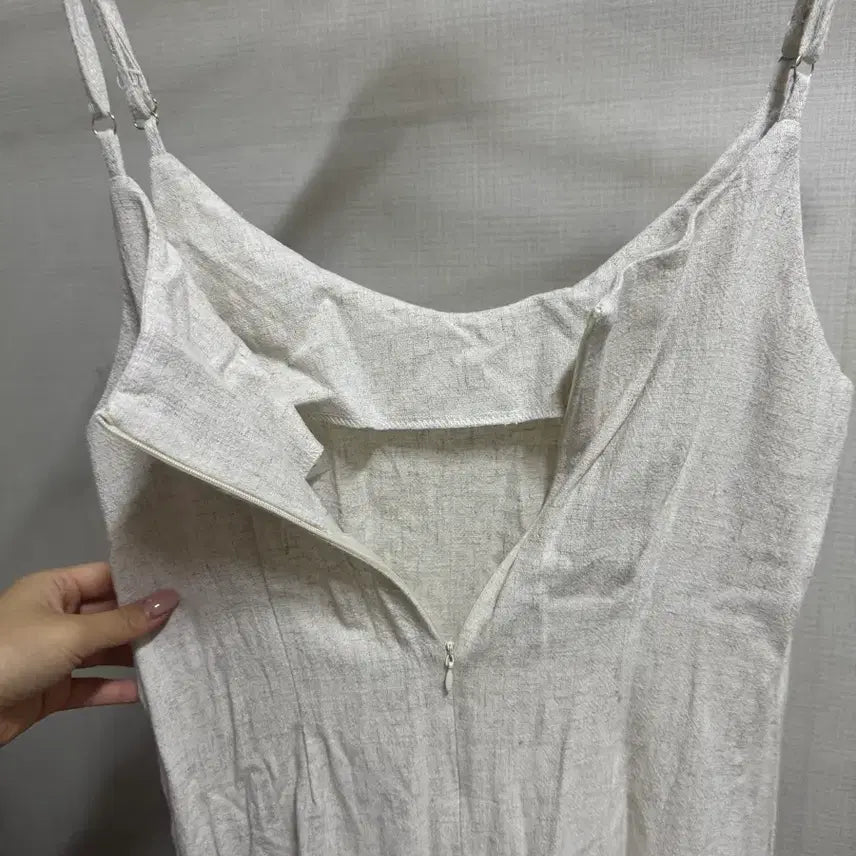 [BUNJANG] Linen Bustier Long Dress Ivory / 새상품 린넨 뷔스티에 롱 원피스 아이보리