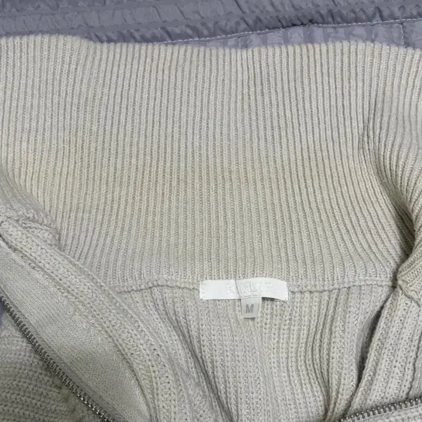 [BUNJANG] KIMUE Knit Full Zip-up Washable Knit Ivory M / 키뮤어 니트 풀집업 워셔블 하찌니트 아이보리 M