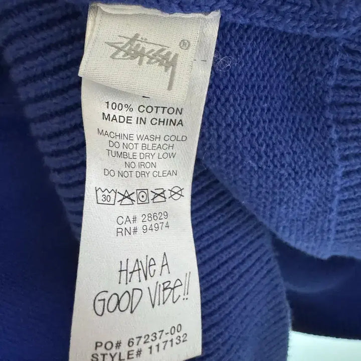 [BUNJANG] Stussy Blue Knit Vest / 스투시 블루 니트 베스트