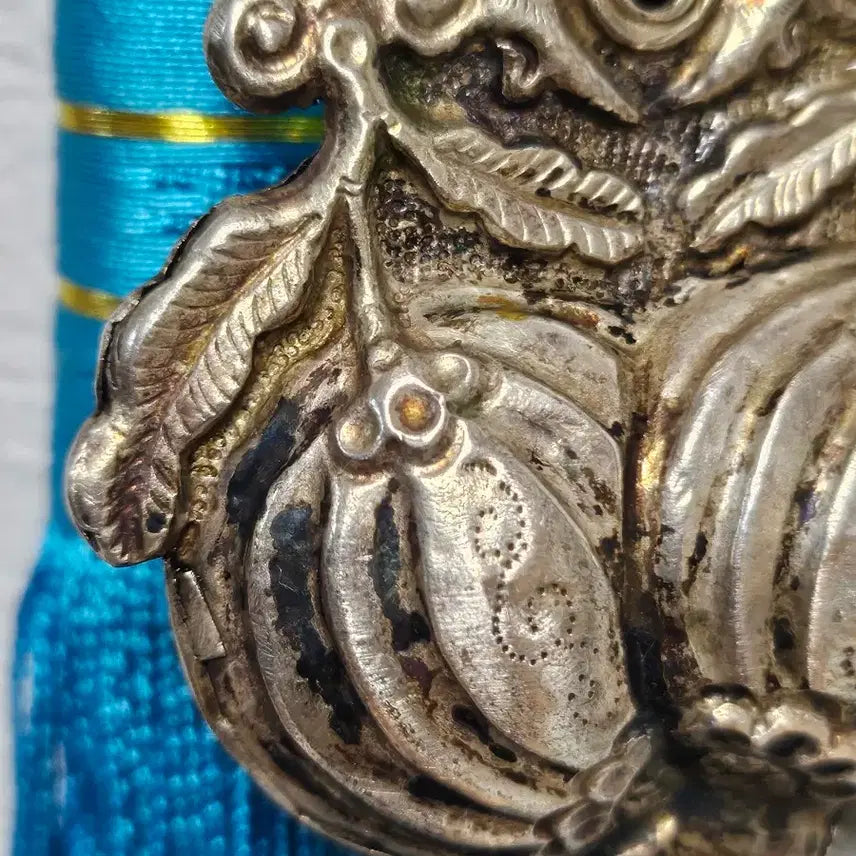 [BUNJANG] Antique Silver Bell Norigae with Sky Melon and Watermelon Motif / 옛날 은제 노리개?  하늘타리  방울노리개  수박 희귀노리개