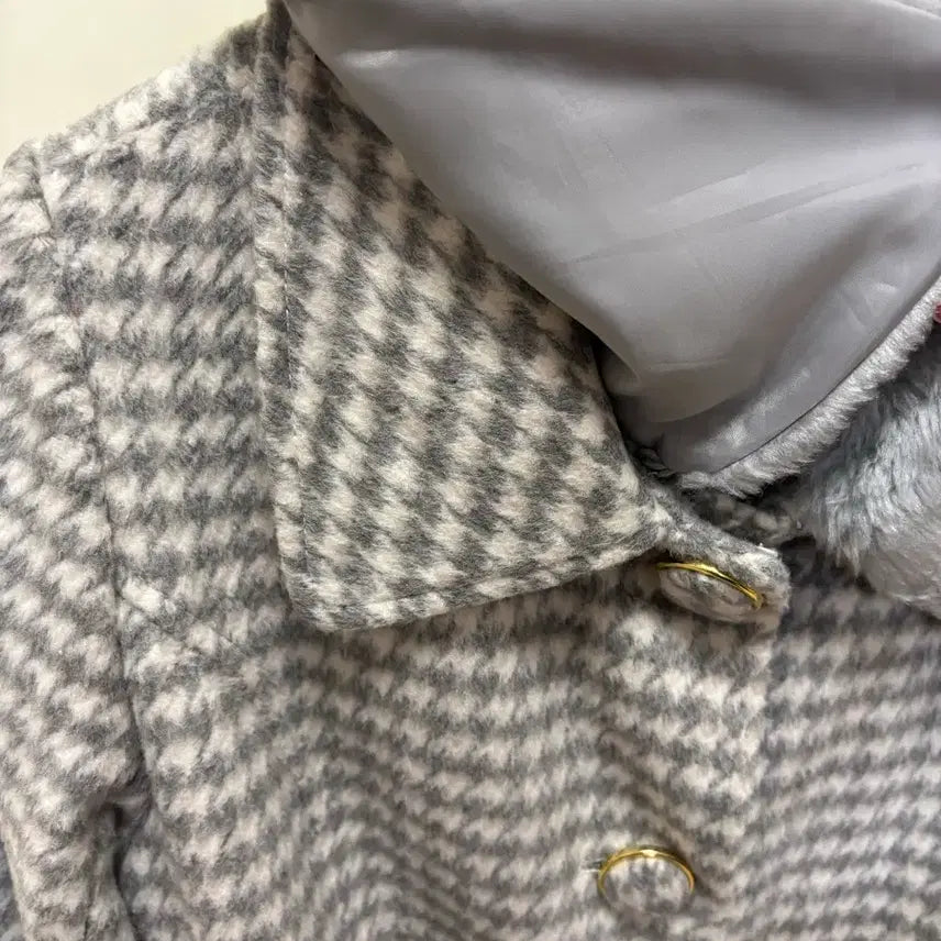 [BUNJANG] Vintage Check Fur Coat / 일본 빈티지 체크 퍼 코트
