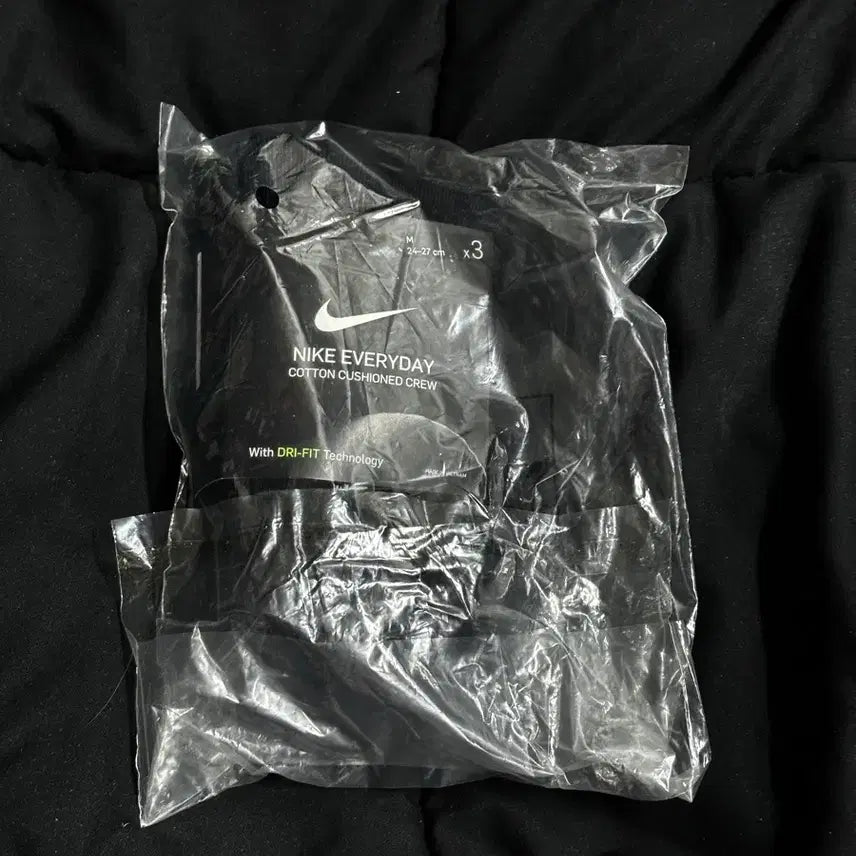 [SOLD OUT] [M] 나이키 에브리데이 쿠션 크루 삭스 블랙 3개 세트