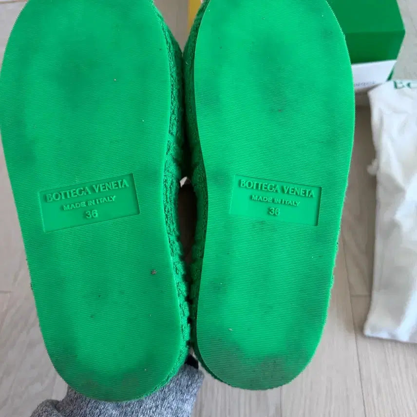 [BUNJANG] Bottega Veneta Terry Cloth Slippers Green Size 36 / 보테가베네타 테리 슬리퍼 그린 36사이즈