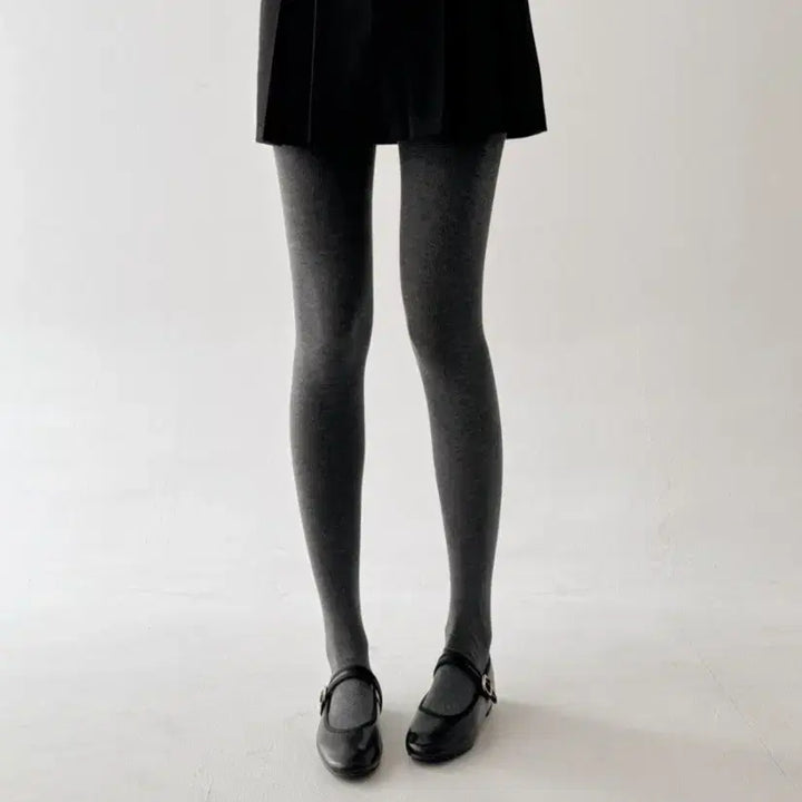 [BUNJANG] Basic Charcoal Fleece Stockings / 스타킹