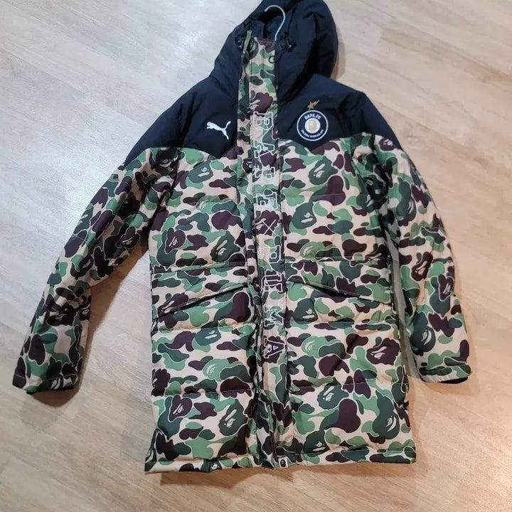 [BUNJANG] BAPE Puma Long Padding / (95-100) 베이프 x 푸마 롱 패딩 녹계 + 후드