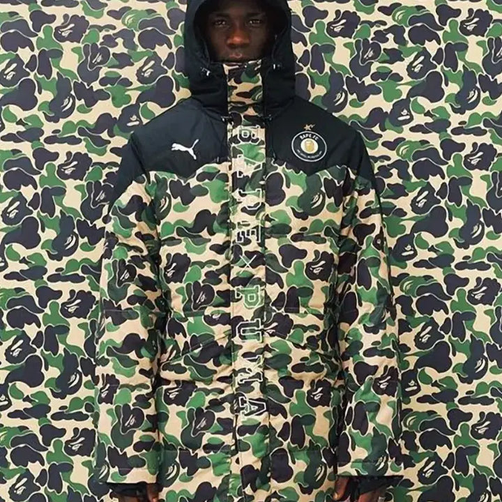 [BUNJANG] BAPE Puma Long Padding / (95-100) 베이프 x 푸마 롱 패딩 녹계 + 후드