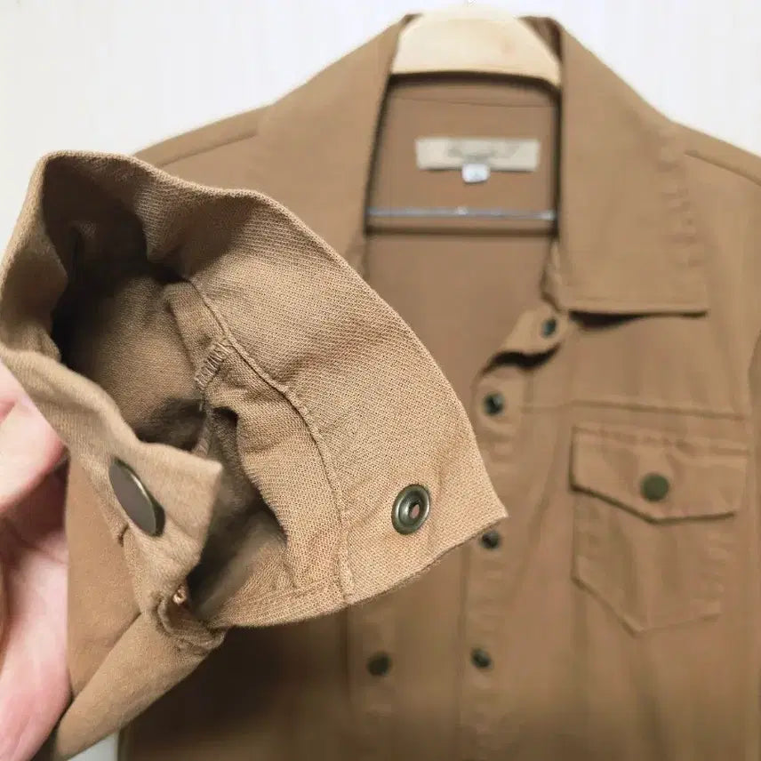 [BUNJANG] Shine Couture Camel Long Shirt Jacket / 카멜 셔츠형 롱 자켓 55(새상품/미착용) 옆라인 스냅포인트!