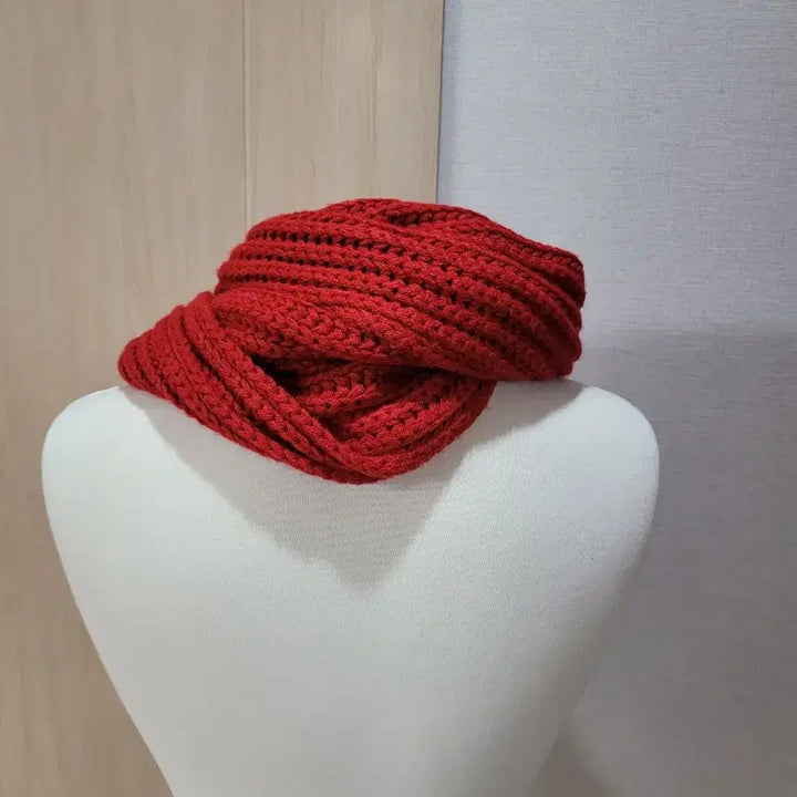 [BUNJANG] Knit Long Muffler Red / 니트 롱 머플러 레드