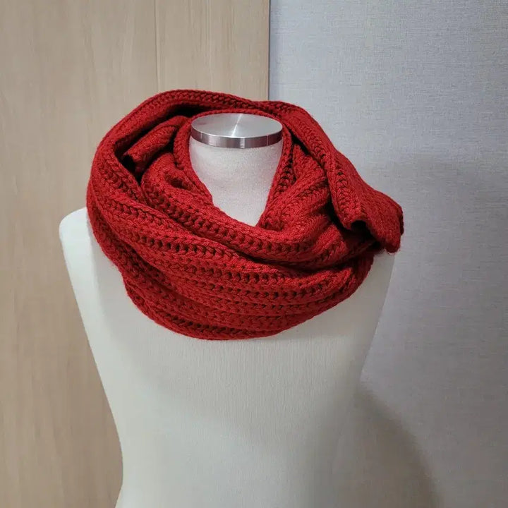 [BUNJANG] Knit Long Muffler Red / 니트 롱 머플러 레드