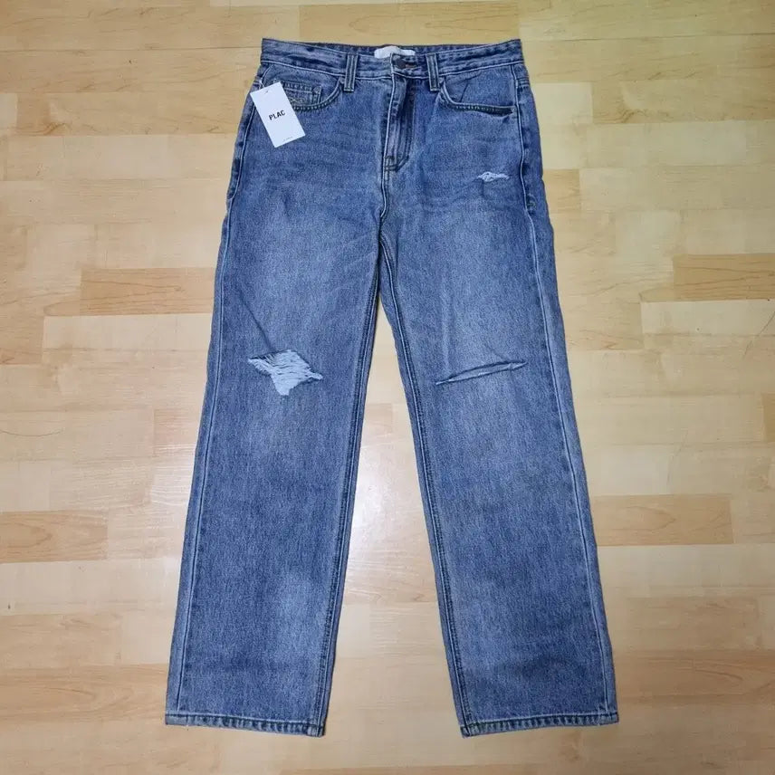 [BUNJANG] PLAC Destroyed Straight Denim Jeans Size 31 / 새제품) 플랙 디스트로이드 스트레이트 데님 31