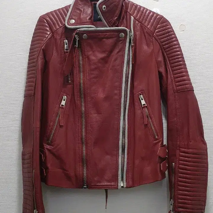 [BUNJANG] Jessie Redtone Leather Rider Jacket / 제시레드톤 가죽 라이더 자켓
