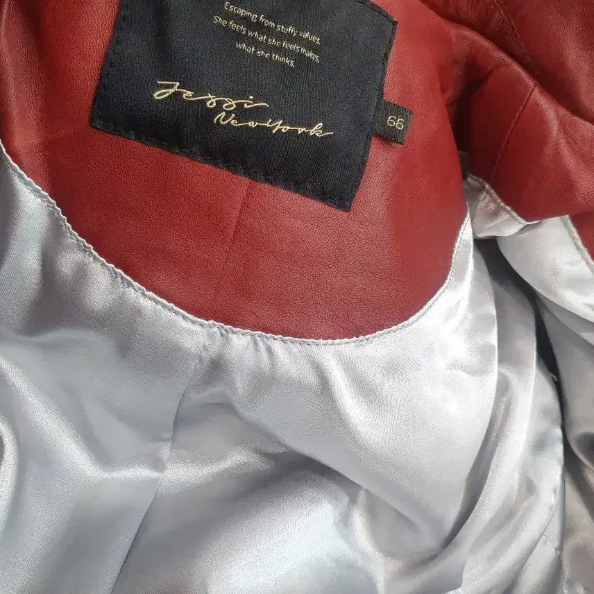 [BUNJANG] Jessie Redtone Leather Rider Jacket / 제시레드톤 가죽 라이더 자켓