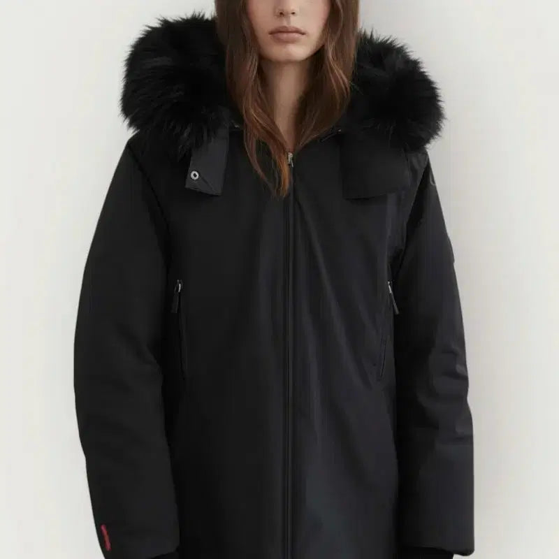 [BUNJANG] Prada Gore-Tex Real Fur Long Down Jacket (IT40) / 프라다 고어텍스 리얼퍼 블랙 롱패딩(IT40)