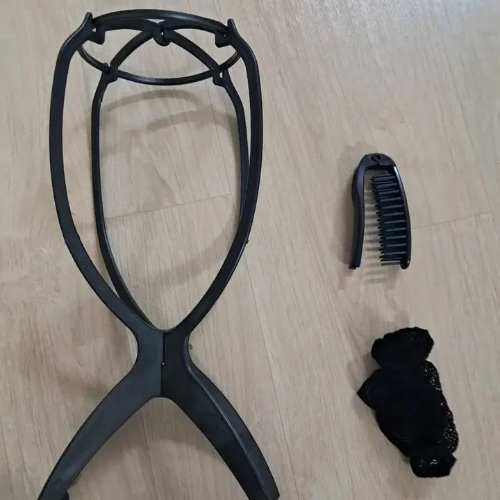 [BUNJANG] Hime Cut Black Wig Set / 가발망, 거치대, 빗 포함) 히메컷 지뢰계 가발 통가발 긴머리 코스프레