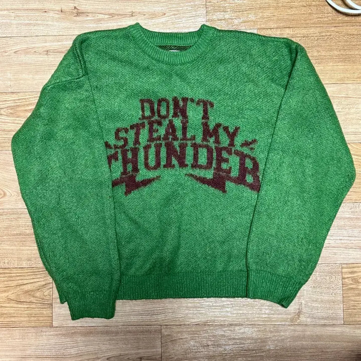 [BUNJANG] Super Sub Thunder Brushed Knit Green M / 슈퍼서브 THUNDER 브러쉬드 니트 그린 M