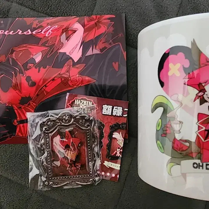 [BUNJANG] Hazbin Hotel Alastor Frame + Mug Cup + Photo Pack Bundle Set / 해즈빈호텔 알래스터 굿즈 판매 (액자 + 머그컵 + 프박)