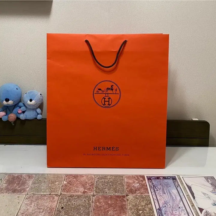 [BUNJANG] Hermes Bag Box Set / 에르메스 가방박스(37.5x33.5x15)+속지+북렛+인보이스봉투+쇼핑백