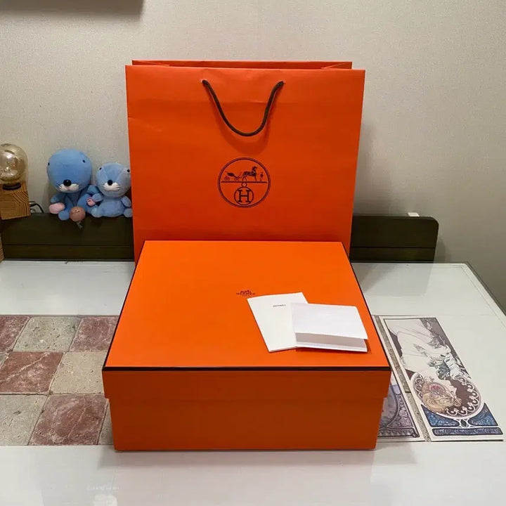 [BUNJANG] Hermes Bag Box Set / 에르메스 가방박스(37.5x33.5x15)+속지+북렛+인보이스봉투+쇼핑백