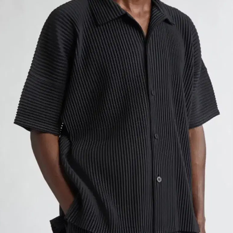 [BUNJANG] Homme Plisse Issey Miyake MC Short Sleeve Shirt Black / [2] 이세이미야케 옴므 플리세 MC 반팔 셔츠 블랙